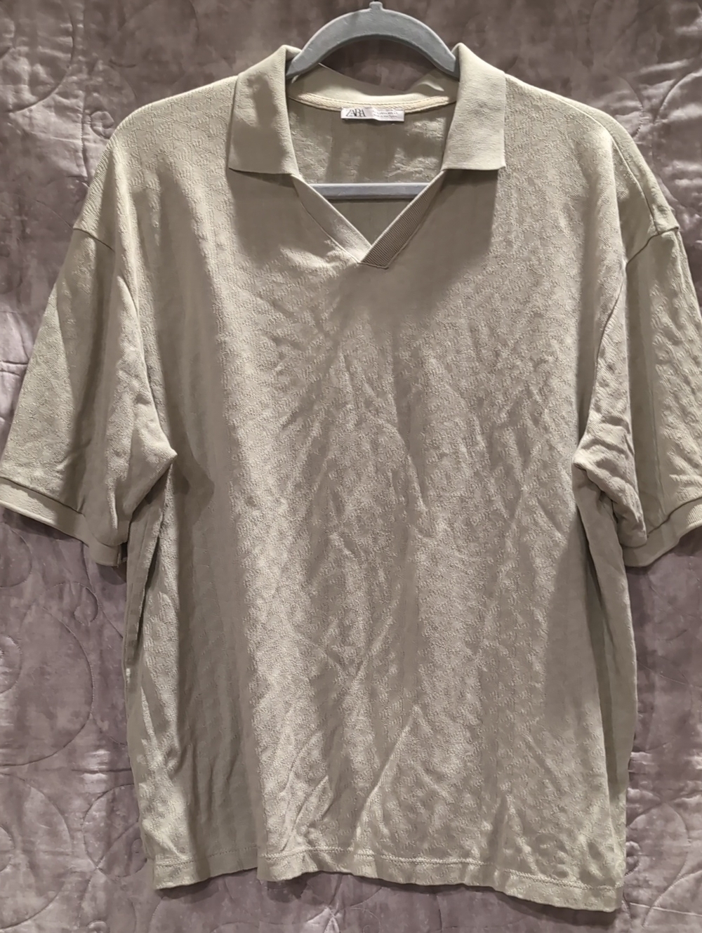 Zara Light Green Short Sleeve Polo Shirt